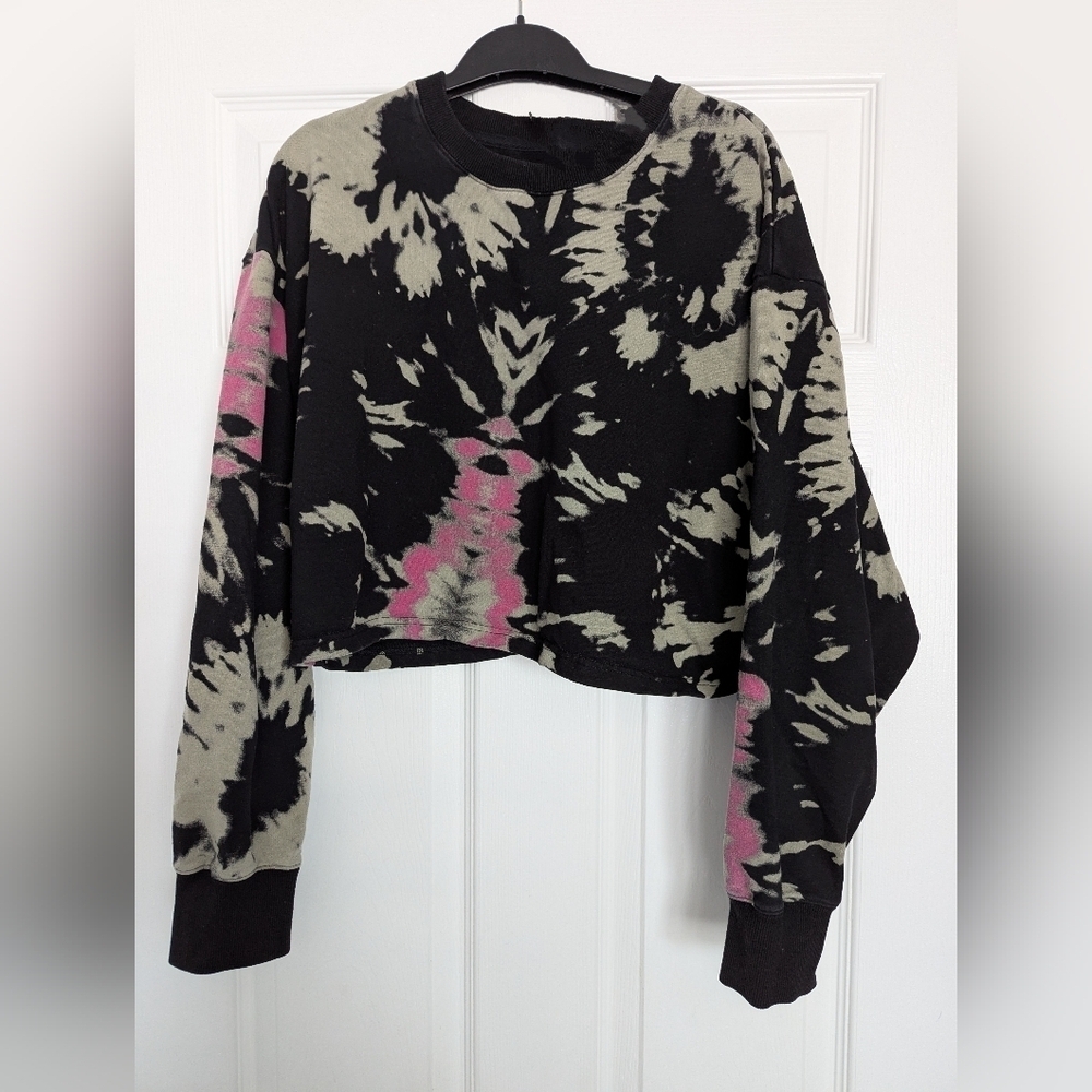 Noli Cropped Tie-Dyed Long-Sleeve Sweatshirt - Women's Size Small